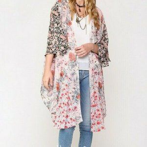 Gigio Umgee Duster Maxi Kimono Mixed Floral Boho